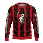 Personalized Bournemouth Chevron Rows Red Sweater Best Selling