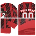 Personalized Bournemouth Chevron Rows Red Sweater Best Selling