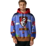 Personalized Bournemouth Mario Blue Black Hoodie Best Selling