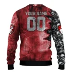 Personalized Bournemouth Skull Collage Red Sweater Best Selling