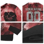 Personalized Bournemouth Skull Collage Red Sweater Best Selling