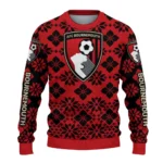Personalized Bournemouth Snowflake Matrix Red Sweater Best Selling