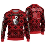 Personalized Bournemouth Snowflake Matrix Red Sweater Best Selling
