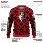 Personalized Bournemouth Snowflake Matrix Red Sweater Best Selling
