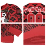 Personalized Bournemouth Snowflake Matrix Red Sweater Best Selling
