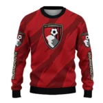 Personalized Bournemouth Stripe Motion Red Sweater Best Selling