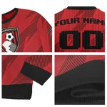 Personalized Bournemouth Stripe Motion Red Sweater Best Selling