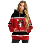 Personalized Bournemouth Striped Pattern Red Hoodie Best Selling