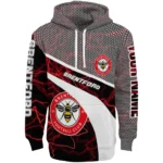 Personalized Brentford Hexagonal Mesh Red Black Gray Hoodie Best Selling