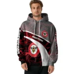 Personalized Brentford Hexagonal Mesh Red Black Gray Hoodie Best Selling