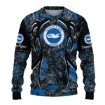 Personalized Brighton Hove Albion Antlers Pattern Blue Black Sweater Best Selling