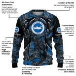 Personalized Brighton Hove Albion Antlers Pattern Blue Black Sweater Best Selling