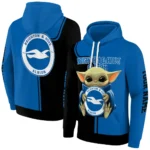 Personalized Brighton Hove Albion Baby Yoda Blue Black Hoodie Best Selling