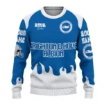 Personalized Brighton Hove Albion Flame Border Blue Sweater Best Selling