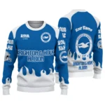 Personalized Brighton Hove Albion Flame Border Blue Sweater Best Selling