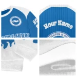 Personalized Brighton Hove Albion Flame Border Blue Sweater Best Selling