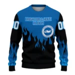 Personalized Brighton Hove Albion Flame Outline Blue Black Sweater Best Selling