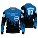 Personalized Brighton Hove Albion Flame Outline Blue Black Sweater Best Selling