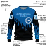 Personalized Brighton Hove Albion Flame Outline Blue Black Sweater Best Selling