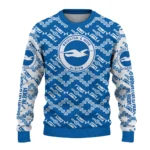 Personalized Brighton Hove Albion Lattice Gridwork Blue Sweater Best Selling
