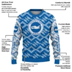 Personalized Brighton Hove Albion Lattice Gridwork Blue Sweater Best Selling