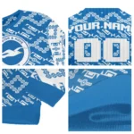 Personalized Brighton Hove Albion Lattice Gridwork Blue Sweater Best Selling