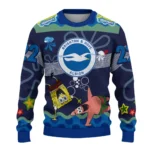 Personalized Brighton Hove Albion Spongebob Designs Blue Sweater Best Selling