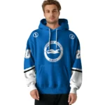 Personalized Brighton Hove Albion Striped Sleeves Blue Hoodie Best Selling