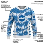Personalized Brighton Hove Albion Swirl Flow Blue Sweater Best Selling