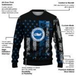 Personalized Brighton Hove Albion Vintage Usa Flag Black Sweater Best Selling