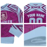 Personalized Burnley Chevron Pattern Burgundy Sweater Best Selling