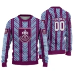 Personalized Burnley Chevron Rows Burgundy Sweater Best Selling