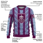 Personalized Burnley Chevron Rows Burgundy Sweater Best Selling