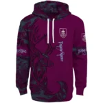 Personalized Burnley Deer Silhouette Burgundy Hoodie Best Selling