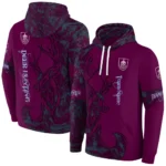 Personalized Burnley Deer Silhouette Burgundy Hoodie Best Selling
