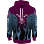 Personalized Burnley Flame Design Burgundy Hoodie Best Selling