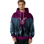 Personalized Burnley Flame Design Burgundy Hoodie Best Selling