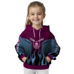 Personalized Burnley Flame Design Burgundy Hoodie Best Selling