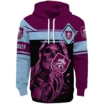 Personalized Burnley Grim Reaper Burgundy Black Hoodie Best Selling