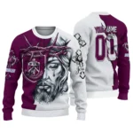 Personalized Burnley Jesus Tears Burgundy White Sweater Best Selling