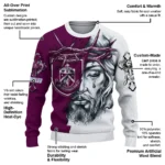 Personalized Burnley Jesus Tears Burgundy White Sweater Best Selling