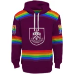 Personalized Burnley Rainbow Stripes Burgundy Hoodie Best Selling