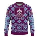 Personalized Burnley Snowflake Matrix Burgundy Sweater Best Selling