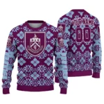 Personalized Burnley Snowflake Matrix Burgundy Sweater Best Selling