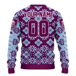Personalized Burnley Snowflake Matrix Burgundy Sweater Best Selling