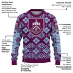 Personalized Burnley Snowflake Matrix Burgundy Sweater Best Selling