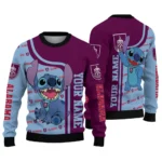 Personalized Burnley Stitch Art Prints Burgundy Sweater Best Selling