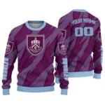 Personalized Burnley Stripe Motion Burgundy Sweater Best Selling