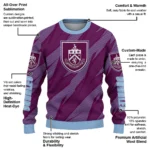 Personalized Burnley Stripe Motion Burgundy Sweater Best Selling