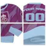 Personalized Burnley Stripe Motion Burgundy Sweater Best Selling